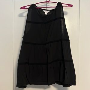Women's LC Lauren Conrad Tiered Ruffle Tank Black NWT Size XXL